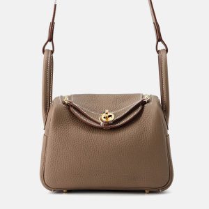 Hermes Lindy Etoupe Taurillon Clemence Size Mini, Tote Handbags - Luxury Closet catalog