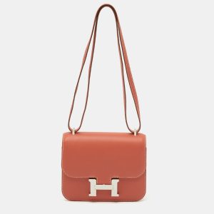 Hermes Sanguine Swift Leather Palladium Finish Constance 18 Mini Bag, Handbags - Luxury Closet