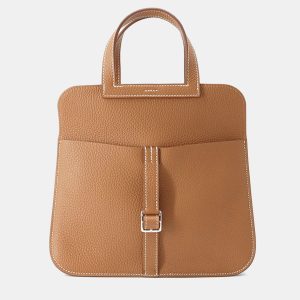 Hermes Halzan 25 Gold Taurillon Clemence Bag, Satchels - Luxury Closet catalog