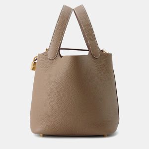 Hermes Picotin Lock Etoupe Taurillon Clemence PM, Tote Handbags - Luxury Closet catalog