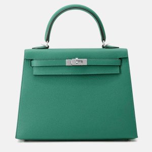 Hermes 25 Kelly Sellier Vert Vertigo Green Epsom Bag, Satchels - Luxury Closet catalog