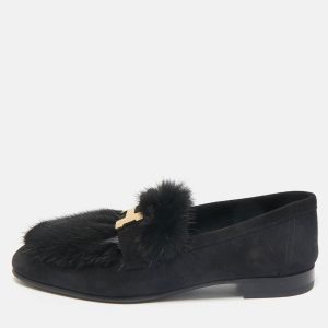 Hermès Black Mink Fur and Suede Smoking Slippers Size 36, Flats - Luxury Closet catalog