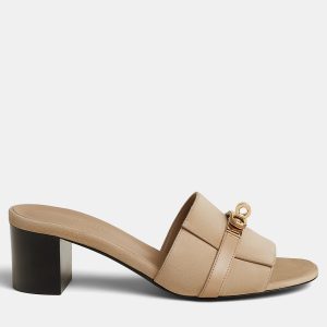 Hermes Beige Linen Gigi 50 Sandals Size 38, Sandals - Luxury Closet