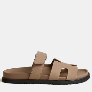 Hermes Chypre Sandal Size 37 Beige Sable Calfskin, Sandals - Luxury Closet catalog