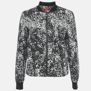 Hugo Boss Black/White Printed Cotton Blend Crinkled Andina Jacket M, Coats & Jackets - Luxury Closet catalog