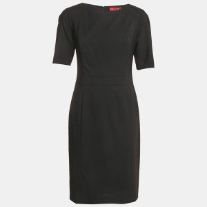 Hugo by Hugo Boss Black Wool Short Sleeve Koletta Dress S, Dresses - Luxury Closet catalog
