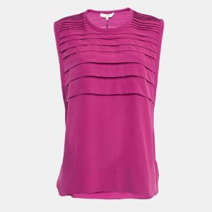 IRO Fuchsia Pink Silk Sleeveless Lia Tunic M, Shirts & Tops - Luxury Closet