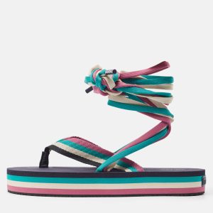 Isabel Marant Multicolor Fabric Wraparound Strap Sandals Size 39, Sandals - Luxury Closet catalog
