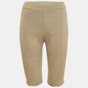 Jacquemus Khaki Green Linen Blend Knit Sierra Shorts L, Shorts - Luxury Closet