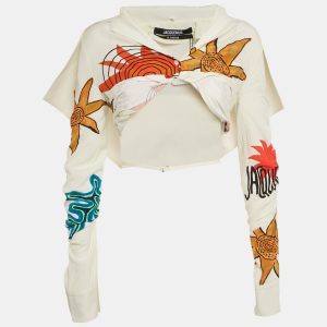 Jacquemus White Printed La Chemise Meio Crop Shirt S, Shirts & Tops - Luxury Closet catalog