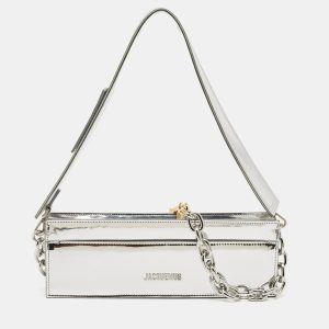 Jacquemus Silver Patent Leather Le Sac Ciuciu Shoulder Bag, Shoulder Bags - Luxury Closet