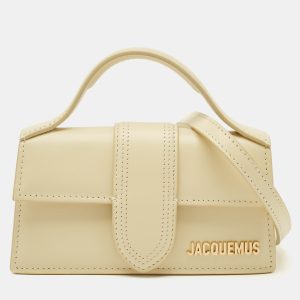 Jacquemus Ivory Leather Mini Le Bambino Top Handle Bag., Satchels - Luxury Closet catalog