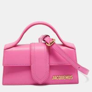 Jacquemus Neon Pink Leather Mini Le Bambino Top Handle Bag, Satchels - Luxury Closet catalog