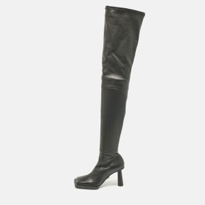 Jacquemus Black Leather Over The Knee Boots Size 38, Boots - Luxury Closet