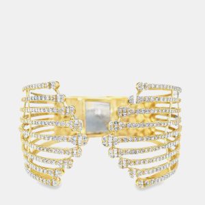 14K Yellow Gold Royal Multi-Level Diamond Bangle Bracelet (5.50ctw), Bracelets - Luxury Closet