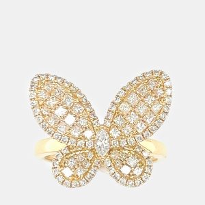 18K Yellow Gold Butterfly Diamond Ring (1.25ctw), Rings - Luxury Closet catalog