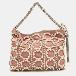 Jimmy Choo Dusty Pink Satin Pearl Embellished Callie Clutch, Clutches & Special Occasion Bags - Luxury Closet catalog