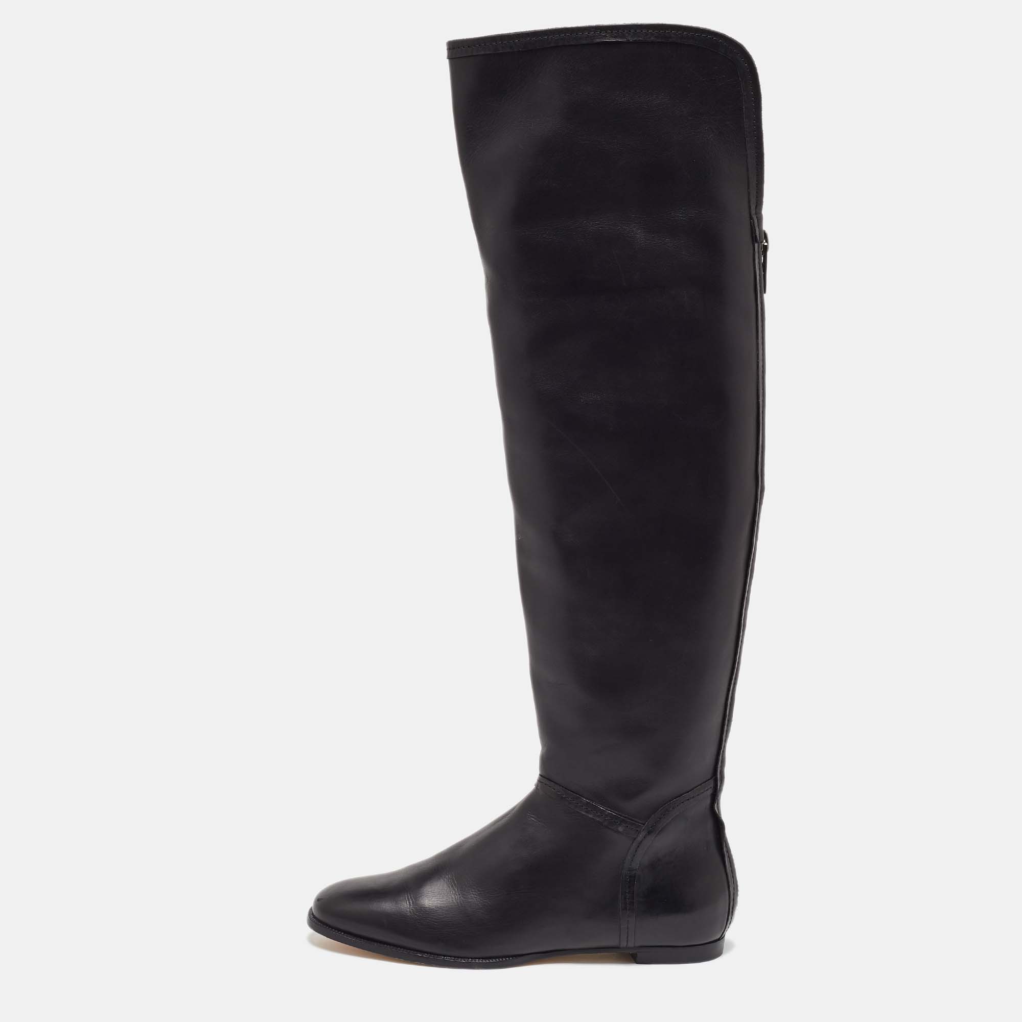 Jimmy Choo Black Leather Knee Length Boots Size 36, Boots - Luxury Closet catalog