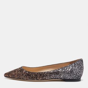 Jimmy Choo Metallic Ombre Glitter Romy Pointed Toe Ballet Flats Size 34.5, Flats - Luxury Closet
