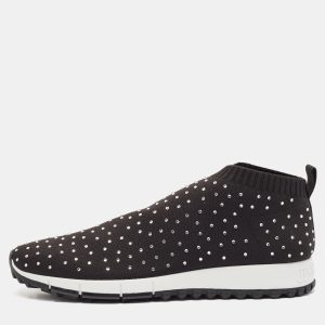 Jimmy Choo Black Knit Fabric Norway Slip On Sneakers Size 39.5, Athletic Shoes & Sneakers - Luxury Closet catalog