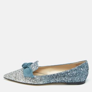 Jimmy Choo Ombre Blue Glitter Gabie Ballet Flats Size 36.5, Flats - Luxury Closet