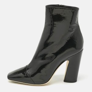Jimmy Choo Black Patent Leather Mirren Ankle Boots Size 39, Boots - Luxury Closet