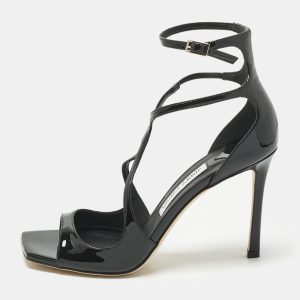 Jimmy Choo Black Patent Leather Azia Sandals Size 38, Sandals - Luxury Closet catalog