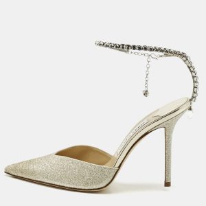 Jimmy Choo Gold Glitter Saeda Mary Jane Pumps Size 38, Pumps - Luxury Closet catalog