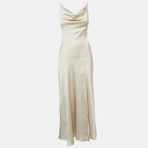 Jonathan Simkhai Cream Satin Sleeveless Maxi Dress XS, Dresses - Luxury Closet