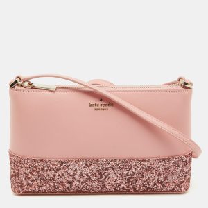 Kate Spade Pink Glitter and Leather Ramey Greta Court Crossbody Bag, Handbags - Luxury Closet catalog