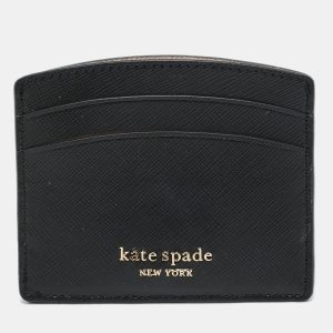 Kate Spade Black Saffiano Leather Card Holder, Wallets & Money Clips - Luxury Closet
