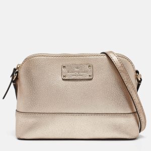 Kate Spade Gold Leather Wellesley Hanna Crossbody Bag, Handbags - Luxury Closet catalog