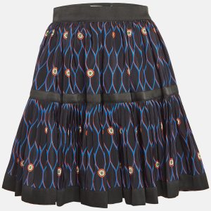 Kenzo X H&M Black Printed Silk Pleated Mini Skirt S, Skirts - Luxury Closet catalog
