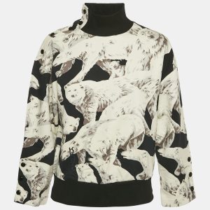 Kenzo Grey Polar Bear Print Cotton High Neck Sweatshirt S, Clothing - Luxury Closet