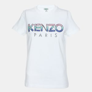 Kenzo White Jersey Sequin Logo T-Shirt XS, Shirts & Tops - Luxury Closet catalog