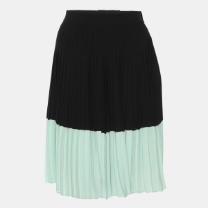 Kenzo Black/Green Georgette Pleated Short L, Shorts - Luxury Closet catalog