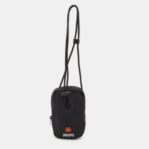 Kenzo Black Nylon Embroidered Phone Holder Crossbody Bag, Handbags - Luxury Closet catalog