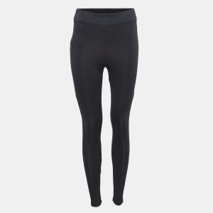 Koral Black Sheer Lurex Mesh Trim Jersey Leggings L, Clothing - Luxury Closet catalog