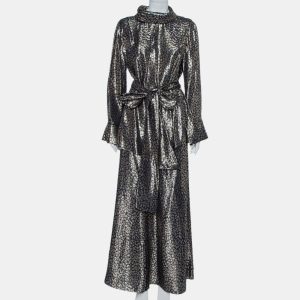 Layeur Metallic Fil Coupe Belted Tunic Top & Maxi Skirt L, Suits - Luxury Closet