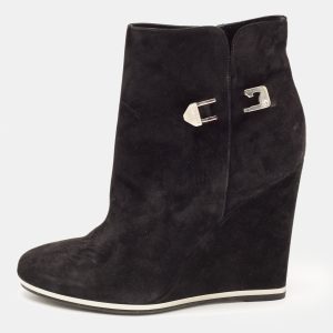 Le Silla Black Suede Wedge Ankle Boots Size 40, Boots - Luxury Closet catalog