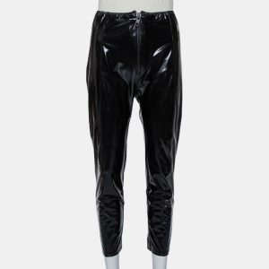 Lisa Marie Fernandez Black Faux leather Zip Front Hannah Cropped Leggings M, Clothing - Luxury Closet catalog