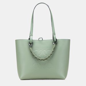 Loewe Green Small Smooth Calfskin Anagram Tote, Satchels - Luxury Closet