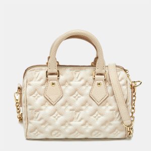 Louis Vuitton Beige Clair Summer Stardust Monogram Empreinte Leather Speedy Bandouliere 20 Bag, Satchels - Luxury Closet