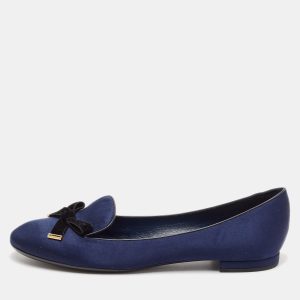 Louis Vuitton Blue Satin Cherie Smoking Slippers Size 39.5, Flats - Luxury Closet catalog