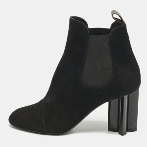 Louis Vuitton Black Suede Uniform Ankle Boots Size 38.5, Boots - Luxury Closet catalog