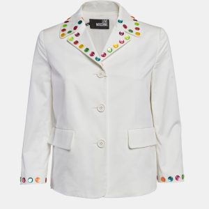 Love Moschino White Multicolor Stud Embellished Gabardine Blazer S, Coats & Jackets - Luxury Closet catalog