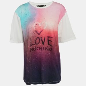 Love Moschino Pink Printed Jersey T-Shirt M, Shirts & Tops - Luxury Closet