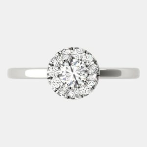 14K White Gold Natural Diamond Halo Engagement Ring (1/2 Ctw), Rings - Luxury Closet catalog