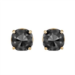 14K Yellow Gold Black Stone Stud Earrings (Appox 4.00 cts), Earrings - Luxury Closet
