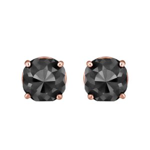 14K Rose Gold Black Stone Stud Earrings (Appox 4.00 cts), Earrings - Luxury Closet